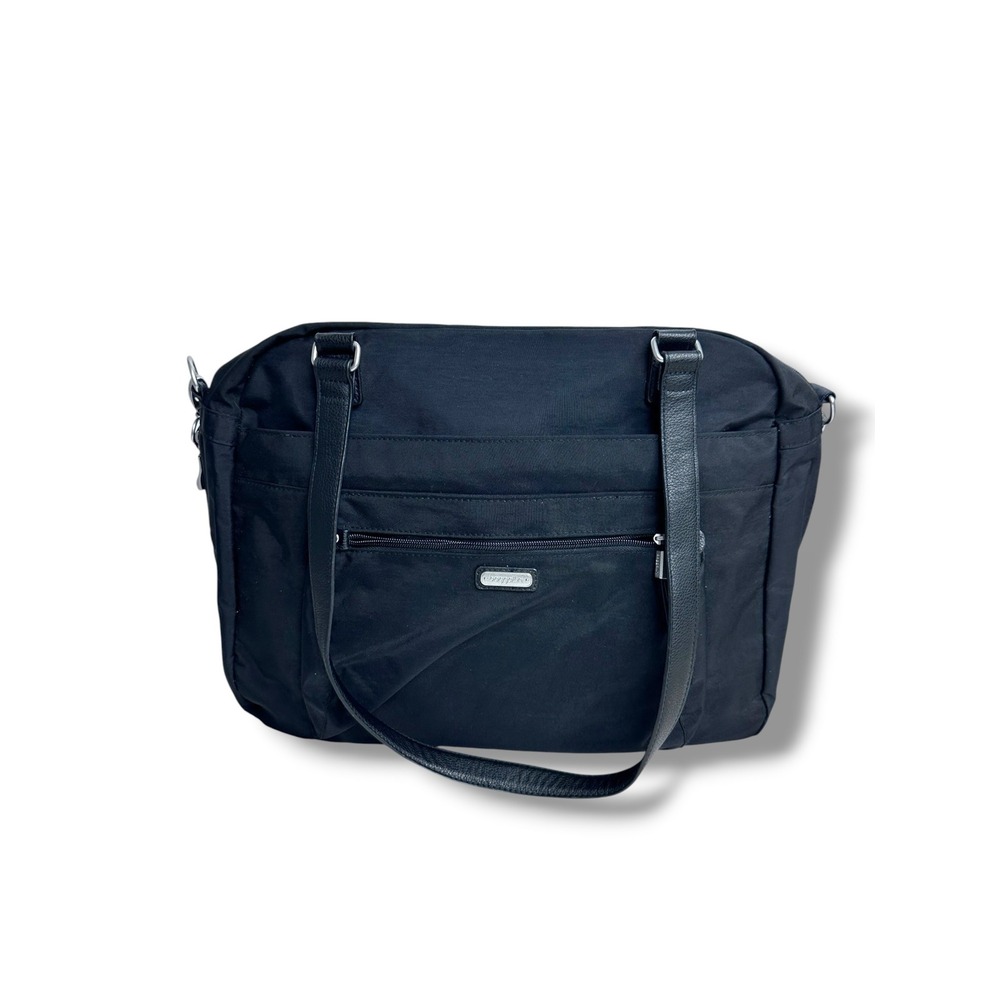 Baggallini Overnight Expandable Laptop Tote Large Black RFID Wristlet Travel Bag